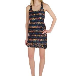 ✨$8 CLEAR-OUT✨ Hurley Aria Bohemian Striped Crossback Tank Mini Dress Black